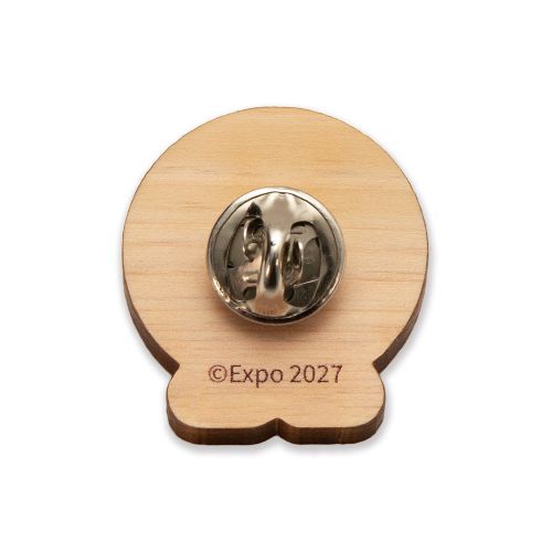EXPO2027 トゥンクトゥンク 木製ピンバッジ シンプル | 2027年国際園芸