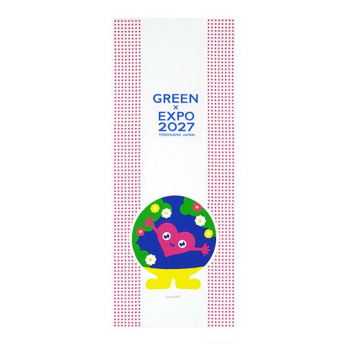EXPO2027トゥンクトゥンク 手ぬぐい 豆絞り ピンク | 2027年国際園芸