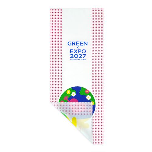 EXPO2027トゥンクトゥンク 手ぬぐい 豆絞り ピンク | 2027年国際園芸