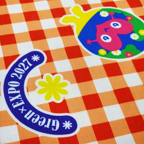 EXPO2027 トゥンクトゥンク 小風呂敷（お弁当包み） チェック 赤