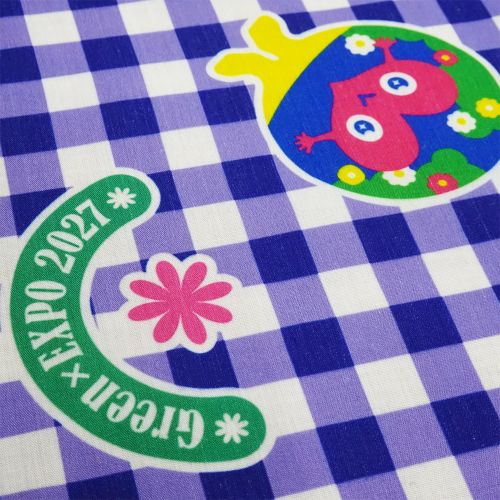 EXPO2027 トゥンクトゥンク 小風呂敷（お弁当包み） チェック ブルー