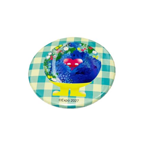 EX2027 TK 缶バッジ グリーン チェック SMA | 2027年国際園芸博覧会