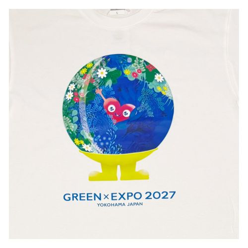 EX2027 TK Tシャツ M WH ポーズ&ロゴ SMA | 2027年国際園芸博覧会公式