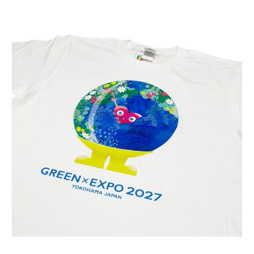 EX2027 TK Tシャツ L WH ポーズ&ロゴ SMA | 2027年国際園芸博覧会公式