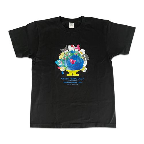 サンリオ　トゥンクトゥンク　横浜花博2027 Tシャツ ブラック　LとM EXPO2027 【サンリオキャラクターズ】 トゥンクトゥンク Tシャツ 集合