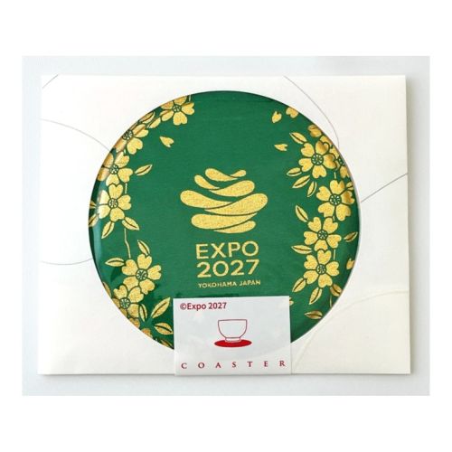 EXPO2027 【takenaka kinsai】 金彩コースター 緑 | 2027年国際園芸