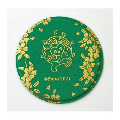 EXPO2027 【takenaka kinsai】 金彩コースター 緑 | 2027年国際園芸