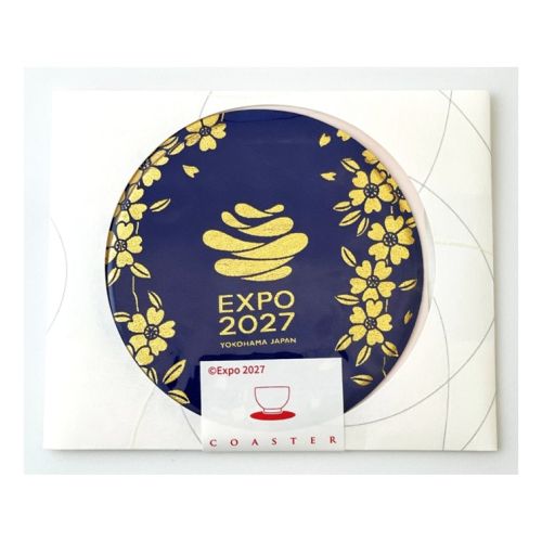 EXPO2027 【takenaka kinsai】 金彩コースター 紺 | 2027年国際園芸